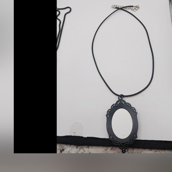 Gothic Metal Cameo Choker Graveyard Scene Necklace with Chain + Gift Box New - Picture 5 of 10